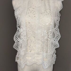 Womens top White lace sheer romantic high neck #boho#minimalist#beach#travel#hot